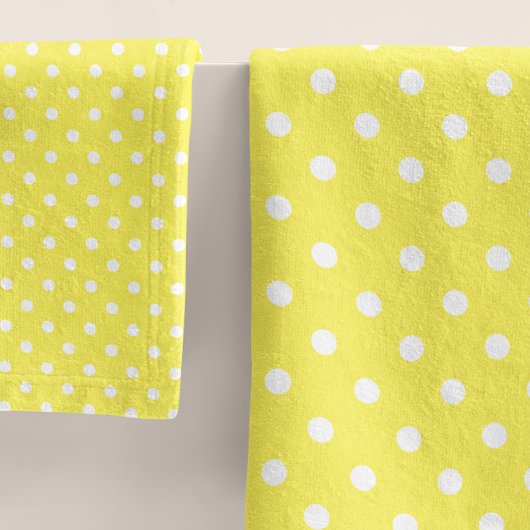 Yellow Polka Dot Badhandtuch Set