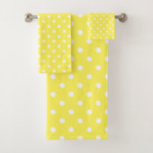Yellow Polka Dot Badhandtuch Set (Insitu)