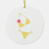 Yellow Polka Dot Bikini Keramik Ornament (Vorne)