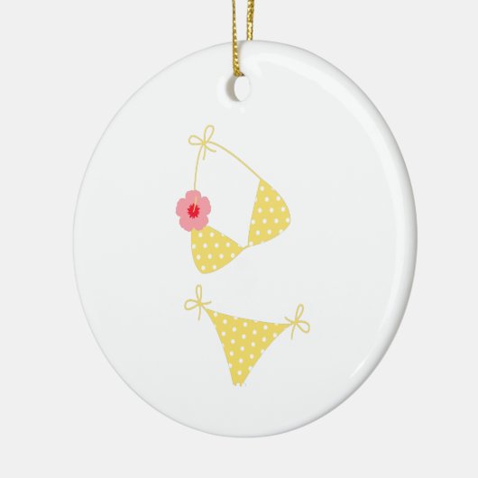 Yellow Polka Dot Bikini Keramik Ornament (Links)