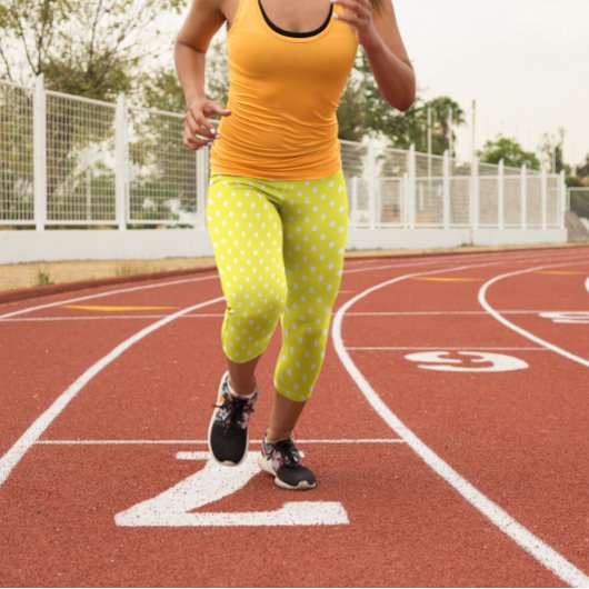 Yellow Polka Dot Capri Leggings