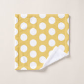 Yellow Polka Dot Design Badhandtuch Set (Waschlappen)
