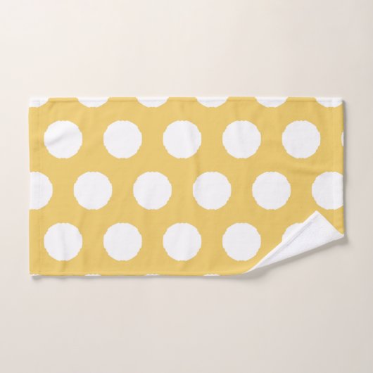 Yellow Polka Dot Design Badhandtuch Set (Handtuch)