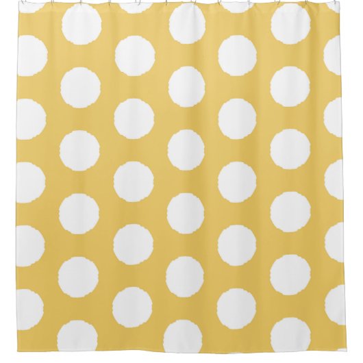Yellow Polka Dot Design Duschvorhang (Vorderseite)