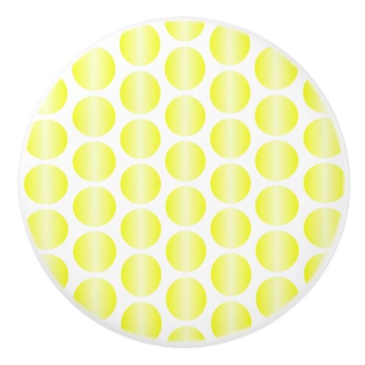 Yellow Polka Dot Design Keramikknauf (Vorderseite)