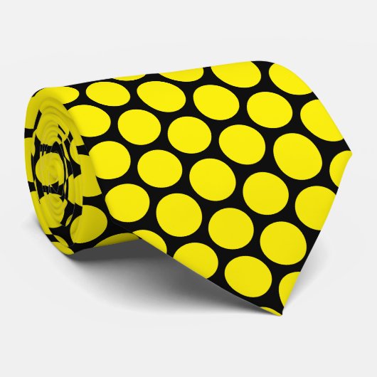 Yellow Polka Dot Design Krawatte (Gerollt)