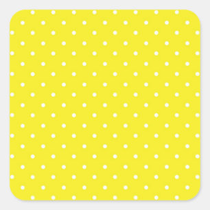 Yellow Polka Dot Design Quadratischer Aufkleber