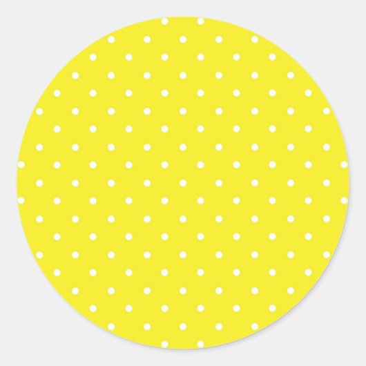 Yellow Polka Dot Design Runder Aufkleber (Vorderseite)