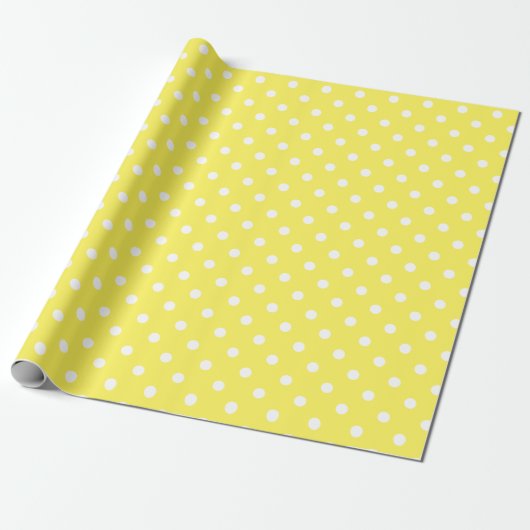 Yellow Polka Dot Geschenkpapier (Ungerollt)