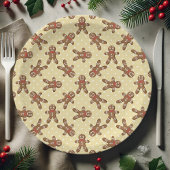 Yellow Polka Dot Gingerbread Mann Weihnachten Pappteller