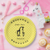 Yellow Polka Dot Giraffe Baby Dusche Teller (Party)