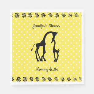 Yellow Polka Dot Giraffe Babydusche Napkins Serviette