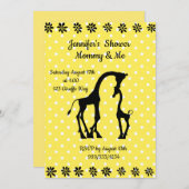Yellow Polka Dot Giraffe Kinderdusche Einladung (Vorne/Hinten)