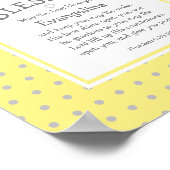 Yellow Polka Dot Name Sessing Kinderzimmer Poster (Ecke)