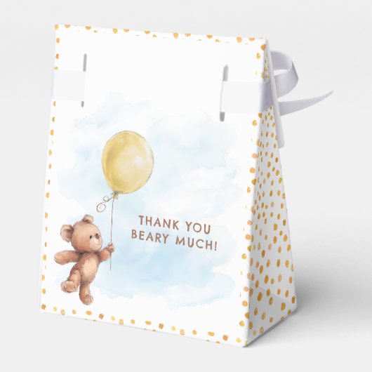Yellow Polka Dot Teddy Bear Babydusche Geschenkschachtel (Rückseite)