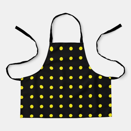 Yellow Polka Dots Black Bumblebemuster Custom Schürze (Vorderseite)