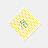 Yellow Polka Dots Blue White Baby Dusche Niedlich Serviette (Ecke)