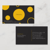 Yellow Polka Dots Business Card Visitenkarte (Vorne/Hinten)