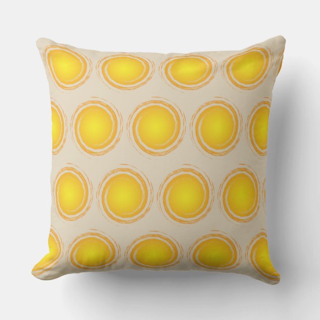 Yellow Polka Dots Circle Sun Happy Summer Kissen (Vorderseite)