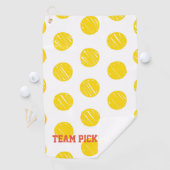 Yellow Polka Dots Orange Team Pickleball Sport Golfhandtuch (Insitu)