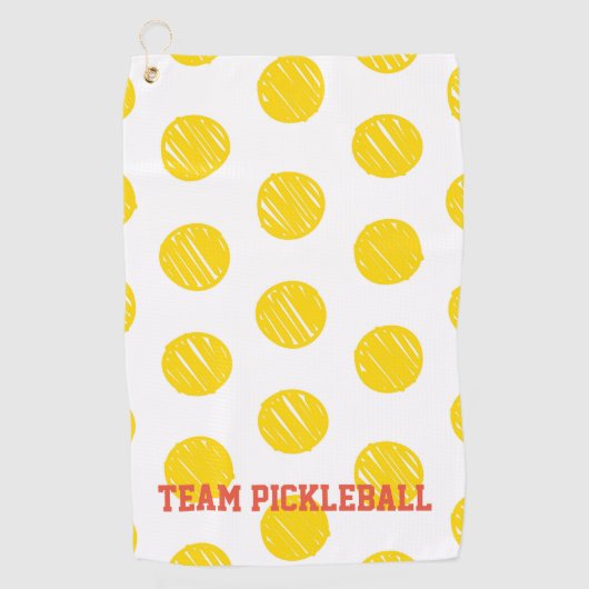 Yellow Polka Dots Orange Team Pickleball Sport Golfhandtuch (Vorderseite)