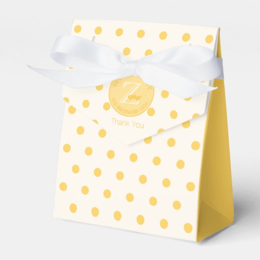 Yellow Polka Dots Yellowish White Gevor Box Geschenkschachtel (Vorderseite)