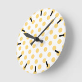 Yellow polkadots runde wanduhr (Winkel)