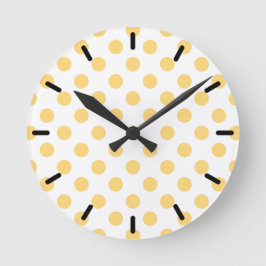 Yellow polkadots runde wanduhr