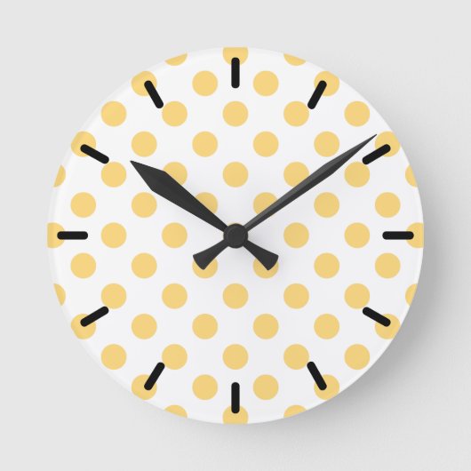 Yellow polkadots runde wanduhr (Vorderseite)