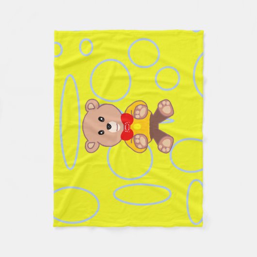 Yellow Popcorn Anime Teddy Bear Fleecedecke (Vorderseite)