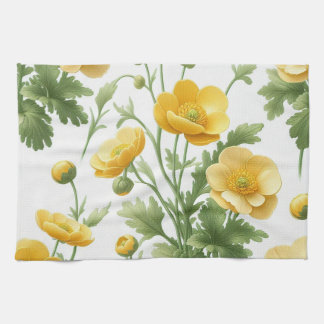 Yellow Poppies kitchen towel Geschirrtuch