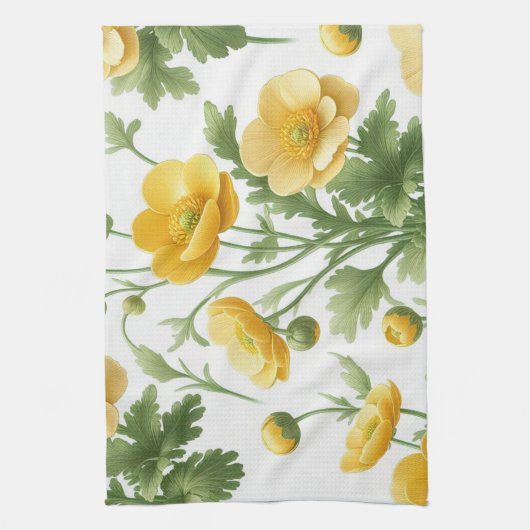 Yellow Poppies kitchen towel Geschirrtuch (Vertikal)