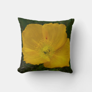 Yellow Poppy Alaskan Wildblume Floral Kissen