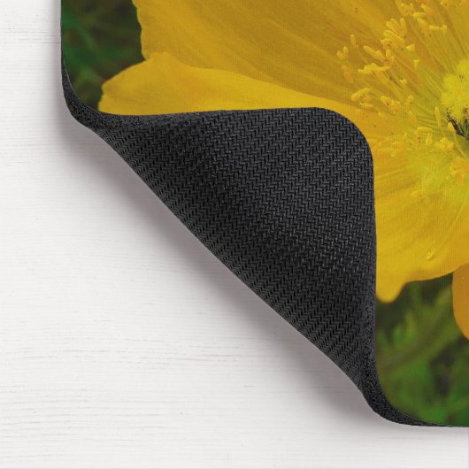 Yellow Poppy Alaskan Wildblume Floral Mousepad (Ecke)