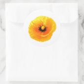 Yellow Poppy Custom Blank Floral Hochzeit Geburtst Runder Aufkleber (Tasche)