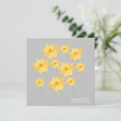 Yellow Poppy Floral Hand gezeichnet Danke Postkart (Stehend Vorderseite)