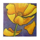 "Yellow Poppy" Gartenküche Keramik Tile Fliese (Vorderseite)