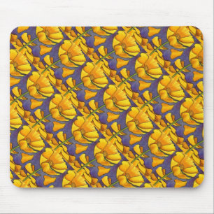 "Yellow Poppy" gepolstertes Muster florales Mousep Mousepad