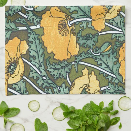 Yellow Poppy Geschirrtuch (Gefaltet)