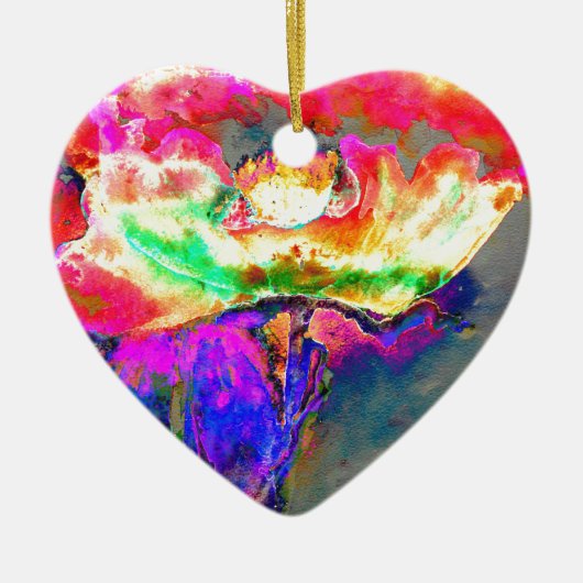 Yellow Poppy Keramik Ornament (Vorne)