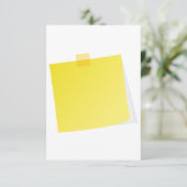 Yellow Post It Note Einladungen (Stehend Vorderseite)