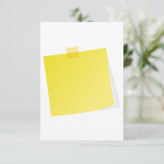 Yellow Post It Note Einladungen (Stehend Vorderseite)
