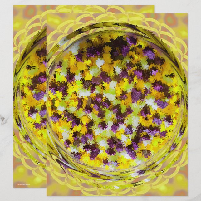 Yellow Potpourri Scrapbook Paper 2-Sided Page (Vorne/Hinten)