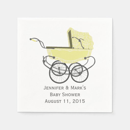 Yellow Pram Custom Baby Duschpapier Napkins Serviette (Vorderseite)