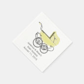 Yellow Pram Custom Baby Duschpapier Napkins Serviette (Ecke)