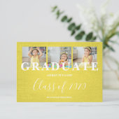 Yellow Pre-K Graduate Three Fotos Textile Texture (Stehend Vorderseite)