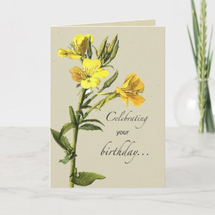 Yellow Primrose Birthday Karte