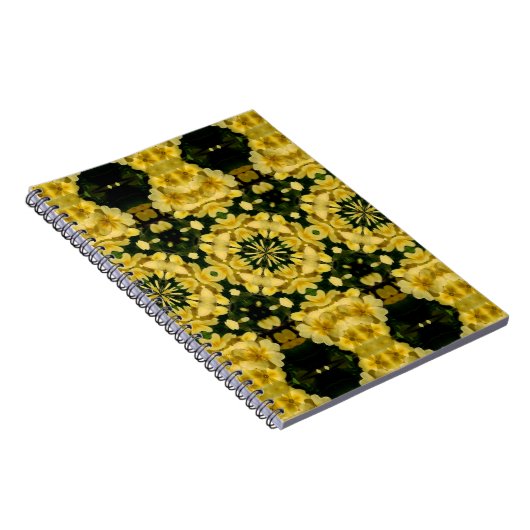 Yellow Primrose Blume Abstrakt Art Notebook Notizblock (Rechte Seite)