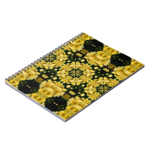 Yellow Primrose Blume Abstrakt Art Notebook Notizblock (Linke Seite)