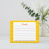 Yellow Print Rezeptkarte Postkarte (Stehend Vorderseite)